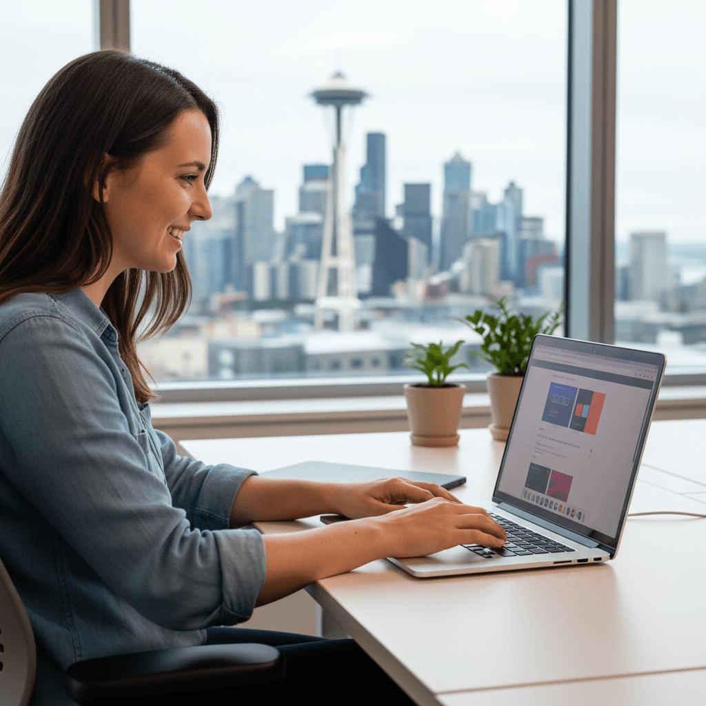 Web designer building a professional website