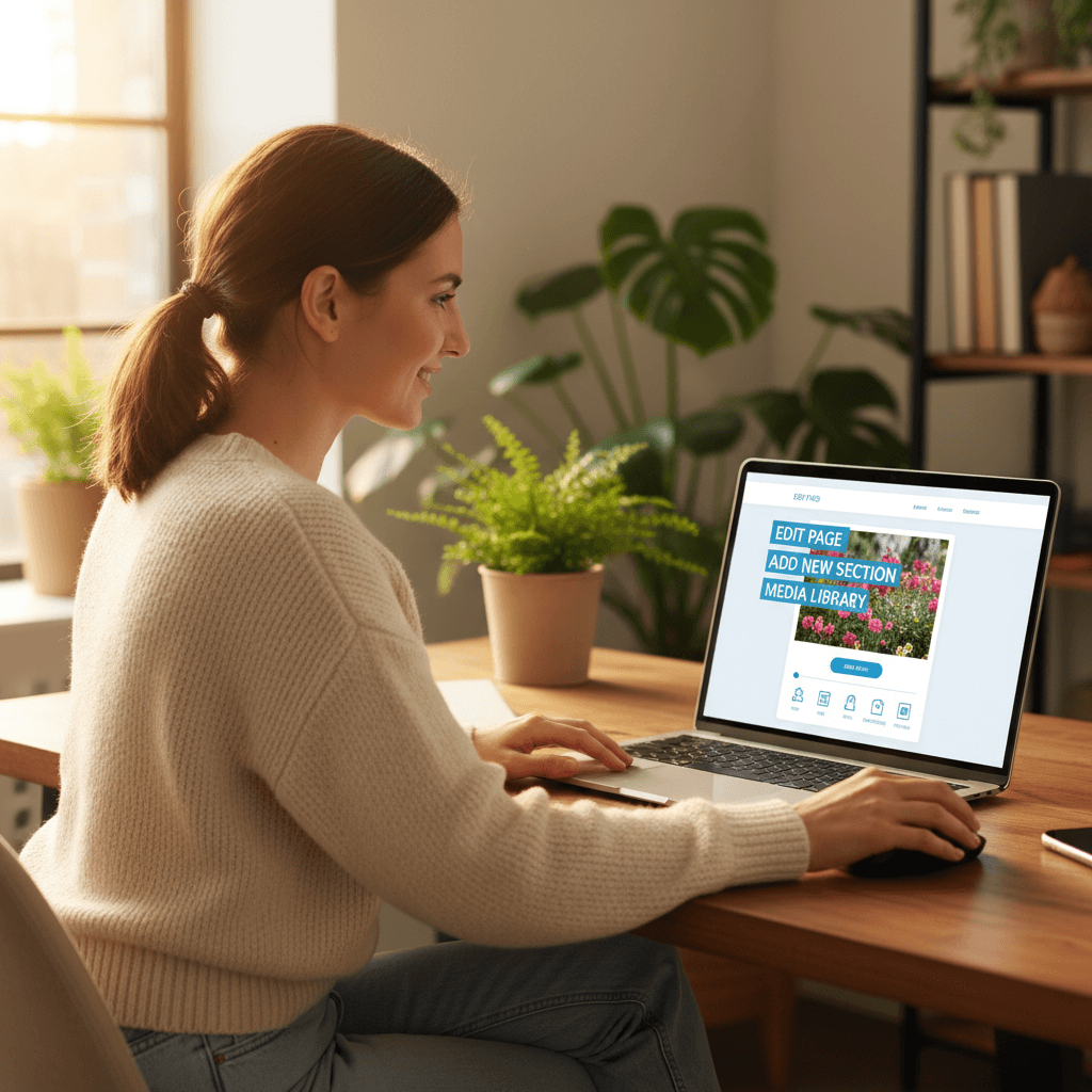 Person managing website content